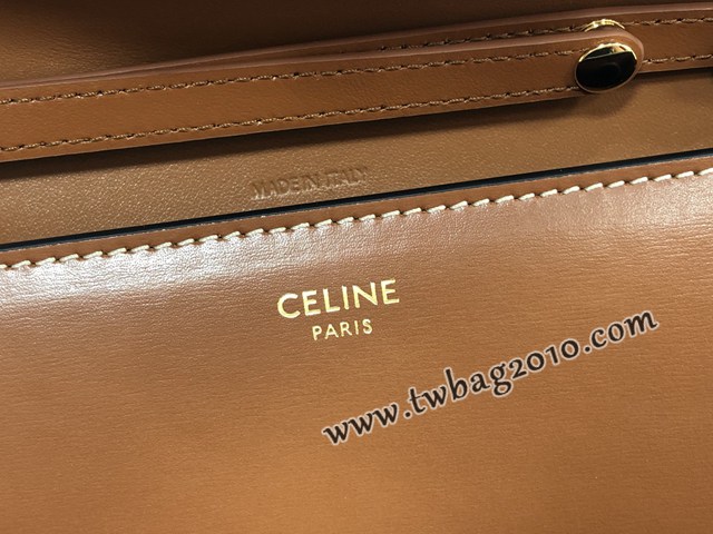 Celine專櫃2023新款CUIR TRIOMPHE斜挎女包 賽琳新品WOC鏈條皮革信封包 10J733 sldj2282